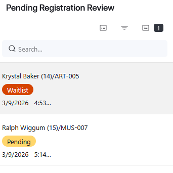 Staff review interface